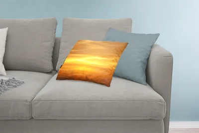 Produktbild von MuchoWow® Zierkissen Sofakissen Wohnzimmer Dekokissen 60x40 cm Ockergelber Sonnenuntergang - Kopfkissen - Polster mit Foto