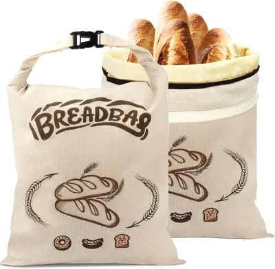 Produktbild von Bienenwachs Brottasche, 33 x 43 cm, 2 Stück, Baumwolle und Leinen, für Küche