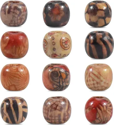 Produktbild von Dokpav 200 Stück Runde Holzperlen Gemischte Farben für Schmuckherstellung DIY Bastelarbeiten Haaraccessoires