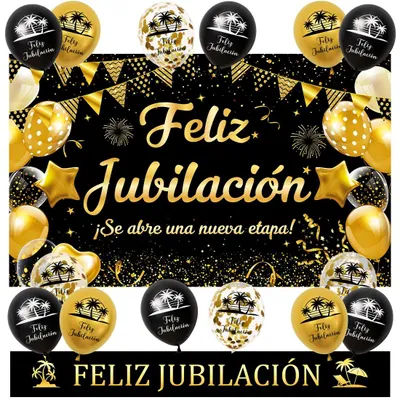 Ruhestandsdeko-Set mit Ballons, 1 Packung, 22x32x2,5 cm
