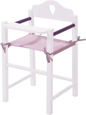 Produktbild von roba Puppenhochstuhl 'Fienchen', Puppenstuhl für Puppen und Babypuppen, Puppenzubehör weiß lackiert