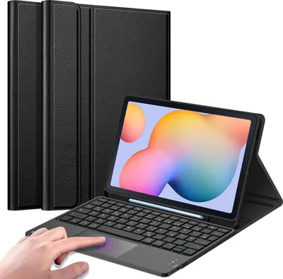 Produktbild von Fintie Tastatur Hülle für Samsung Galaxy Tab S6 Lite 10.4 SM-P610/ P613/P615/P619 2022/2020 - Deutscher Tastatur mit Touchpad Magnetisch Abnehmbarer Keyboard, Schwarz