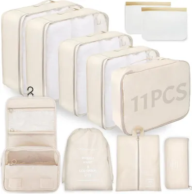 Produktbild von Famanu Packing Cubes - 11-teiliges Koffer-Organizer-Set - Praktisch für Reisen