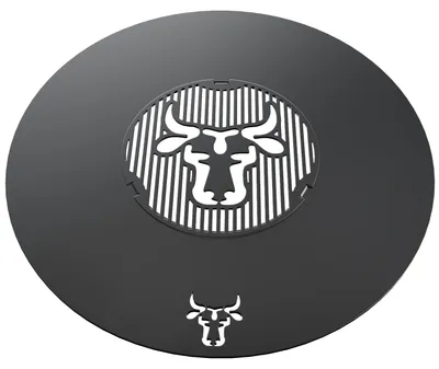 Produktbild von Grillring 55 cm + Grilleinsatz ø 20cm | Rund | Bullenmotiv | Stahl | Plancha, Größe:55er Grillring + Grilleinsatz