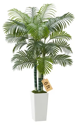 Produktbild von VEVOR Künstliche Palme, 1,2 m hohe Kunstpflanze, sicheres PE-Material & Anti-Kipp-Schutz, pflegeleichte Pflanze, lebensechter grüner Kunstbaum für Wohn- und Büroschmuck, Innen- und Außenbereich, Dicker Stab Areca Palme-1,8 m-1 Stk