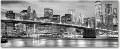 Produktbild von Tulup® Leinwandbild - 125x50 cm - Wandkunst - Drucke auf Leinwand - Leinwanddruck  - Sehenswürdigkeiten & Architektur - Schwarzweiß - Manhattan New York