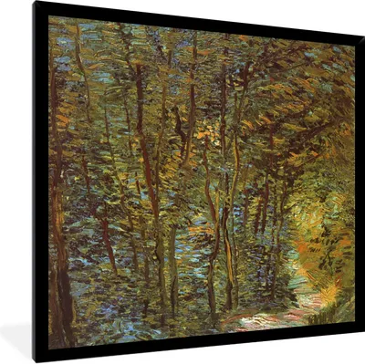 Produktbild von MuchoWow® Gerahmtes Poster In den Wäldern - Vincent van Gogh 40x40 cm - Poster mit Schwarzem Bilderrahmen Wandposter Rahmen Foto Bilder - Mit Rahmen - Wanddekoration Schlafzimmer