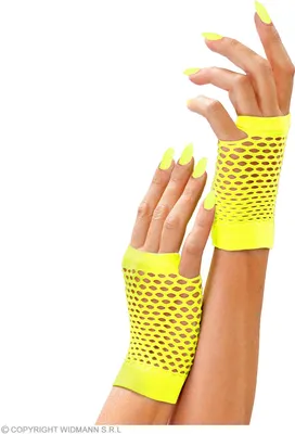 Produktbild von Widmann Netzhandschuhe Neon Gelb fingerlos