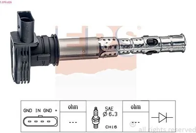 Produktbild von Zündspule für Audi, Seat, Skoda, VW mit Zündkerzenstecker