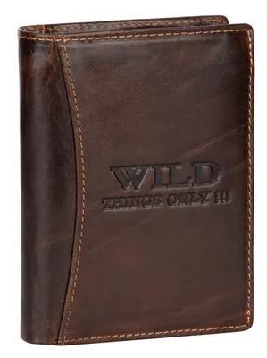 Produktbild von RFID echt Leder Portemonnaie Geldbörse Geldbeutel Herren Hochformat Braun (5500)