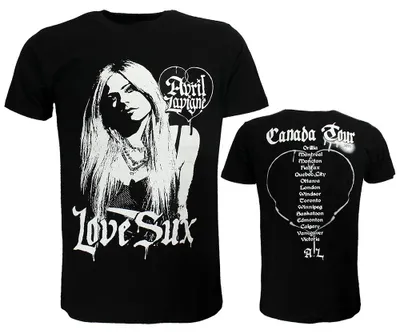 Zdjęcie produktu dla Koszulka z trasy koncertowej „Love Sux” Avril Lavigne – oficjalny gadżet – rozmiar XXL
