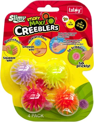 Productafbeelding van Slimy sticky maxi creeblers - Set van 2 - Kleverige muurkrabblers neon en GID