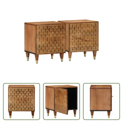 Produktbild von The Living Store Nachttische 2 Stk. 40x33x46 cm Massivholz Mango