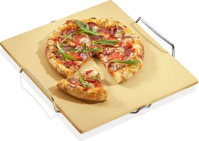 Zdjęcie produktu dla Kamień do pizzy KÜCHENPROFI ze stojakiem 38x33.5x1cm