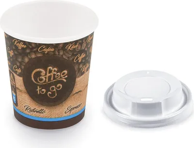 Produktbild von 100x Coffee To Go Becher Espresso Ristretto mit Trinkdeckel 80 ml 110 ml