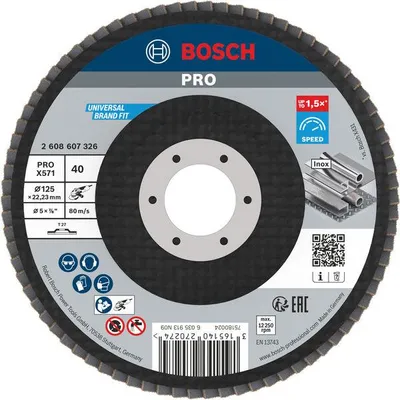 Produktbild von PRO X571 Fächerschleifscheibe, gerade, 125 mm, K40