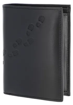 Zdjęcie produktu dla skórzany portfel Oxmox Skórzany portfel RFID Protect combi Footsteps 2.0 Embossed Black czarny