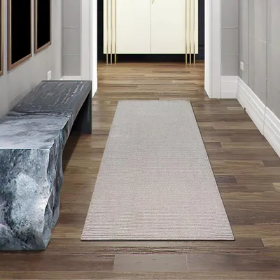 Obrázek produktu pro Koberec do obývacího pokoje s krátkým vlasem ve speciálním moderním designu v béžové barvě - 80 x 150 cm