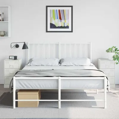 Produktbild von vidaXL Nachttische 2 Stk. Weiß 34,5x39x62 cm Stahl