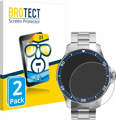Produktbild von 2x Für Withings ScanWatch Horizon (43 mm) Schutzfolie BROTECT Displayschutz Display Schutz Folie Klar Transparent