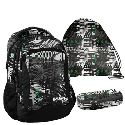 Produktbild von Schulrucksack BeUniq PIXEL - 3-Teiliges Set