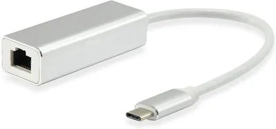 Produktbild von Equip USB Typ C auf RJ45 Gigabit Netwerkadapter, Kabelgebunden, USB Typ-C, Ethernet, 1000 Mbit/s, Silber