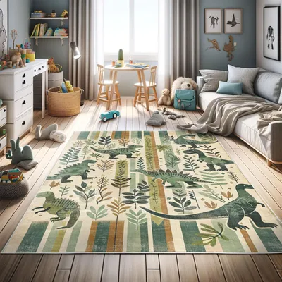 Produktbild von Abakuhaus, Dinosaurier Teppich, 122 cm x 170 cm