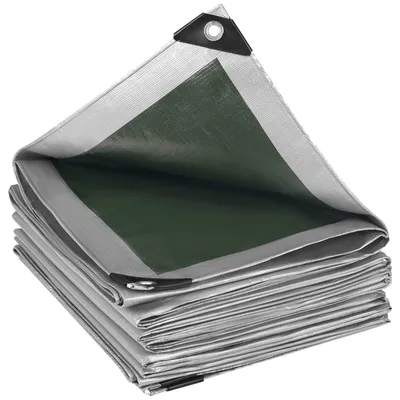 Productafbeelding van WOLTU Afdekzeil, waterdicht, 280 g/m² PE beschermzeil met oogjes, UV-bestendig: Grijs-groen, 3x6 meter. Kleur: Grijs-groen. Afmetingen: 3x6 meter