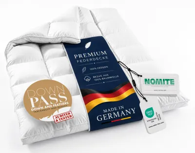 Produktbild von Gentle North Federbett 135x200 extra warm – 100 % weiße Federn – 10 cm Außensteg – Germany – Federbettdecke Allergiker