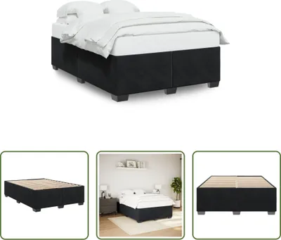 Produktbild von The Living Store Bettgestell Schwarz 140x200 cm Samt