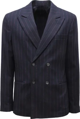 Productafbeelding van 5865 Dubbelbreasted jas voor heren, merk Imperial Man, gestreept, blauw