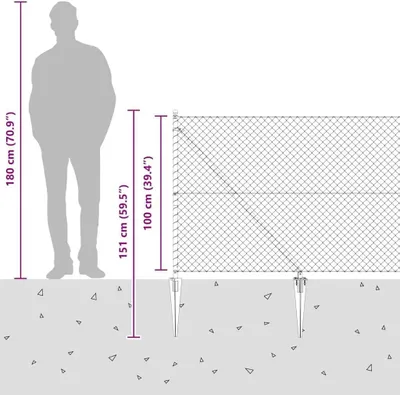Produktbild von Zaunpfosten in Grün 10 x 1 m (40 x 40 mm Maschen) aus Stahl und PVC für Garten und Terrasse