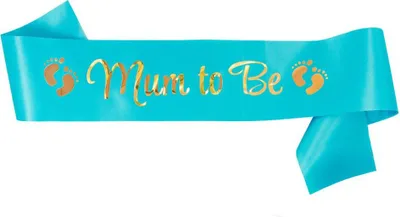 Produktbild von Oblique Unique Schärpe Mum To Be Baby Shower Party Junge Schwangerschaft - blau