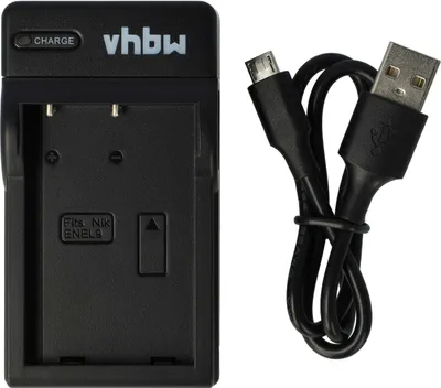 Produktbild von vhbw USB-C Ladegerät kompatibel mit Nikon D3000, D40, D40x, D5000, D60 Kamera - Ladeschale + USB-C Kabel Ladeanzeige