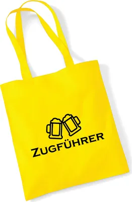 Produktbild von Huuraa Jutebeutel Zugführer Schützenfest 10 Liter Yellow Baumwolle Tasche Geschenkidee