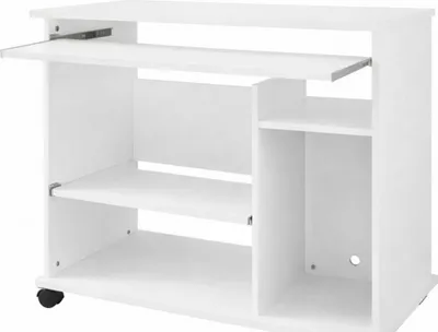 Produktbild von Computertisch Schreibtisch PC-Tisch weiß Tastatur- Druckerauszug #3998