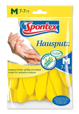 Obrázek produktu pro Spontex 121-10027 Rukavice pro úklid domácností, velikost M, žluté (1 pár)