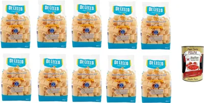 Produktbild von De Cecco Le Specialità Mezzi Paccheri N°225, 100% Italienisch Pasta Nudeln 10x 500g + Italian Gourmet Polpa 400g