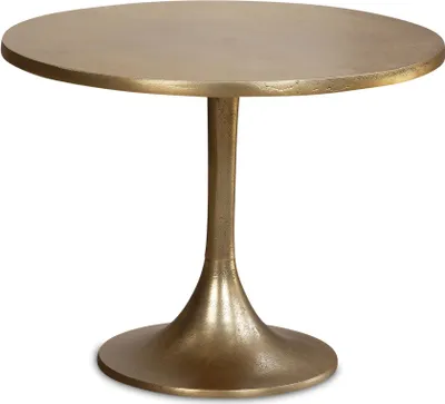 Produktbild von FineBuy Design Couchtisch rund 60 cm Metall gold - Goldener Wohnzimmertisch aus Aluminium - Runder handgefertigter Beistelltisch für Wohnzimmer