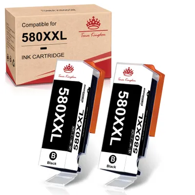 Produktbild von 2 Schwarz 580 XXL 581 XXL Druckerpatronen als Ersatz Kompatibel für Canon PGI-580 CLI-581 Pixma TR7550 TS705 TS6150 TS6250 TS6350 TS8150 TS8250 TS8251