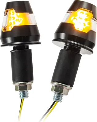 Produktbild von Universal Motorrad Lenkerenden - LED Blinker Conic schwarz 7/8" + 1" und Alu-Lenker E-