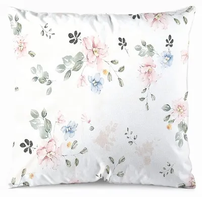 Produktbild von Kissenbezug, Kissenbezug aus Baumwollsatin, Hochwertig 40x40 1563-1 Weiß, Blumen