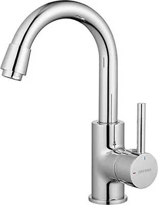 Imagen del producto de Unyqoos® GRIFEMA G1002: Grifo monomando de alta calidad para lavabo, de bajo consumo energético, fabricado en latón, color plateado
