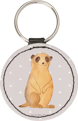 Produktbild von Mr. & Mrs. Panda Schlüsselanhänger Erdmännchen - Grau Pastell - Geschenk, Anhänger, Taschenanhänger, Traveling, Reisen, Spruch, Weltreise, Afrika, klein, schlüsselbund