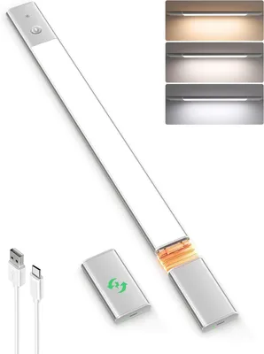 Zdjęcie produktu dla Lampka LED do szafy - Oświetlenie szafy bezprzewodowe - Oświetlenie wnętrz szaf - Z czujnikiem ruchu - 50 cm - Biała