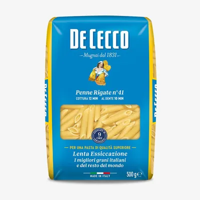 Immagine prodotto di De Cecco Penne Rigate n. 41, pasta di semola di grano duro 500g