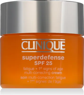Produktbild von Clinique Superdefense Broad Spectrum SPF 25 Fatigue + 1st Signs Of Age Multi-Correcting Cream, Unisex, 50 ml, Creme, trockene Haut, Sehr trockene Haut, Anti-Aging, Feuchtigkeitsspendend, Schutz, Topf
