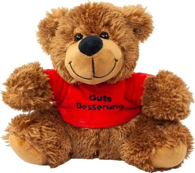 Produktbild von Bär mit roten Shirt Gute Besserung 16 cm