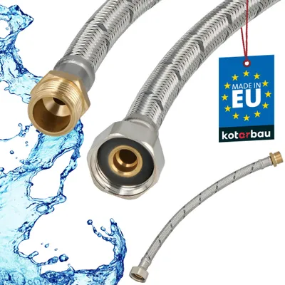 Produktbild von KOTARBAU® Flexschlauch Wasserschlauch 30cm Panzerschlauch 1/2"x3/8" Außengewinde x Innengewinde Anschlussschlauch für Armatur Schlauch Für Wasserhahn