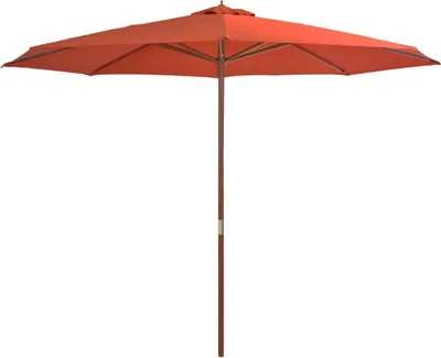 Image de vidaXL Parasol avec mât en bois 350 cm Terracota